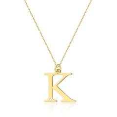 Złoty łańcuszek Celebrytka z małą literką K i brylantem pr.585